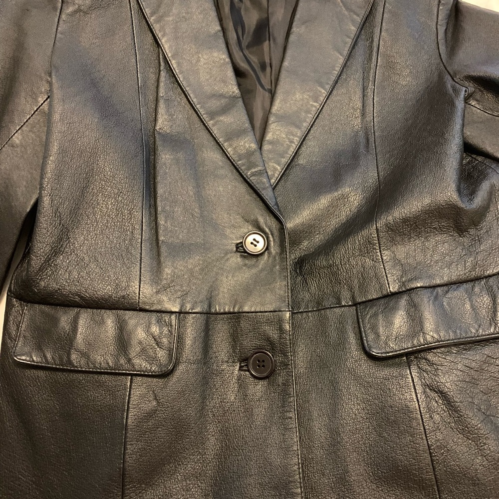 🔥SALE🔥Vintage💃🕺Bagatelle Black 100% Leather Jacket Women Size 10 Coat Medium